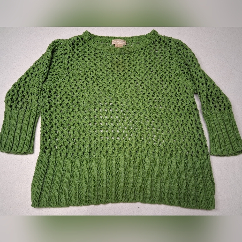 4/20$ Cotton Ginny  Green Girls Knit Sweater